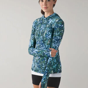 Lululemon Runbeam Hoodie Floral Sport White Multi Black 6